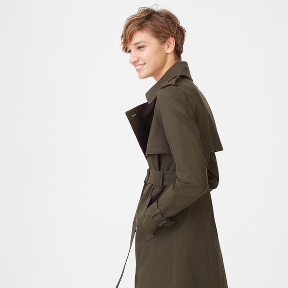 CLUB MONACO Matie Trench Coat Olive Green Classic XS 0 NWT NEW - Picture 2 of 7